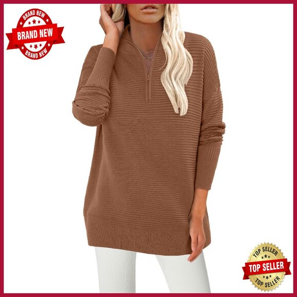 Long Sleeve Ribbed Knit Pullover Sweater with Thumb Holes